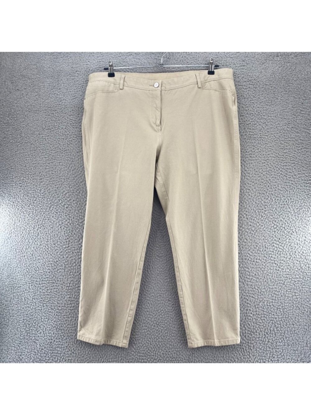 Chicos Jeans Womens 4 US 20 Beige So Slimming Stretch Skinny Ankle Crop Twill